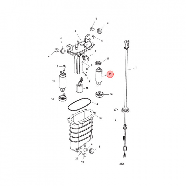 Bränslepump Lågtryck Mercury 75-350 hk (880596T58)