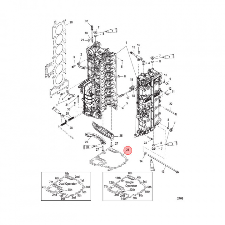 Packning Cylinderblock Mercury 200-400 hk (880624003)