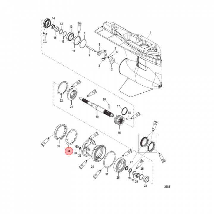 Vågbricka Mercury 105-300 hk (880697)