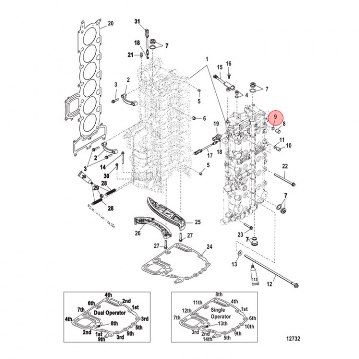 O-Ring Cylindern Mercury 135-400 hk (884409)