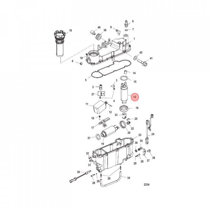 Bränslepump Högtryck Mercury 75-300 hk (888725T02)