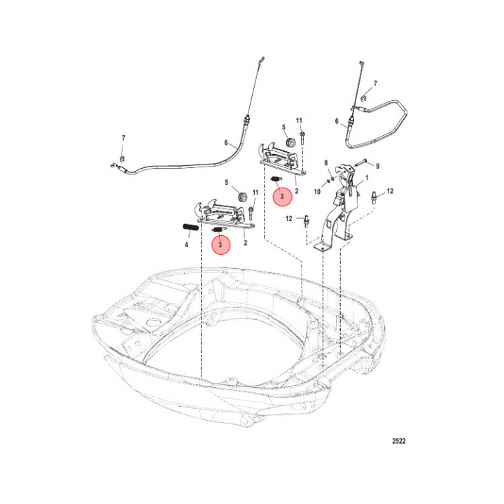Fjäder Kåpa Mercury 200-400 hk (888996)