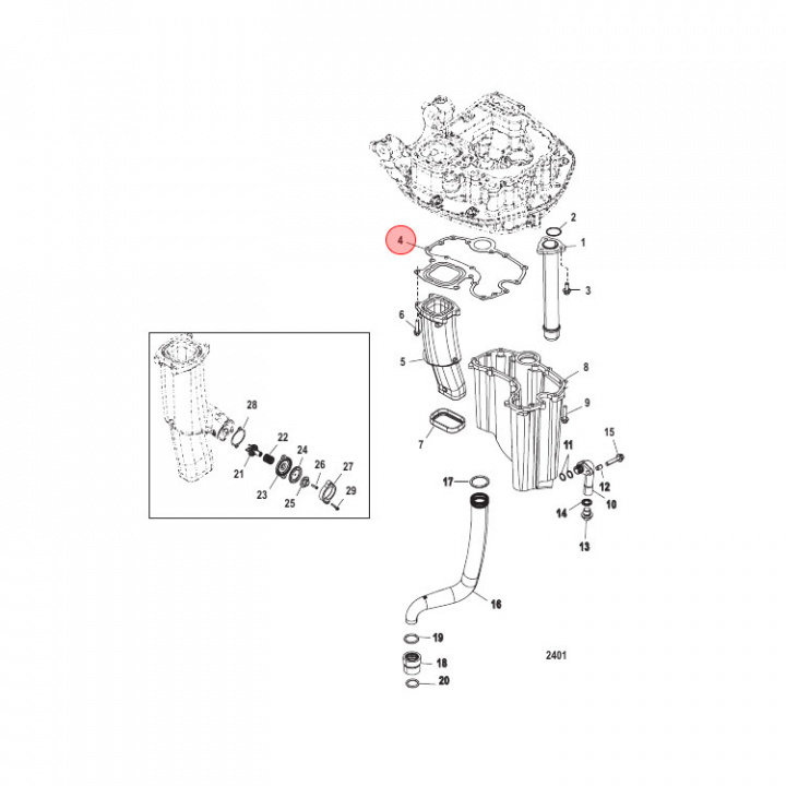 Packning Oljetråg Mercury 200-400 hk (889618001)