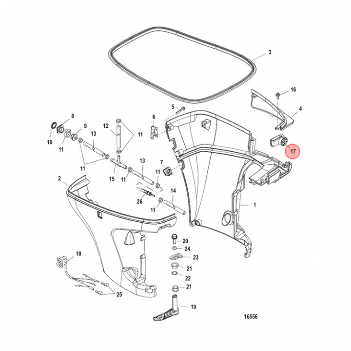 Gummigenomföring Mercury 75-115 hk (889724)