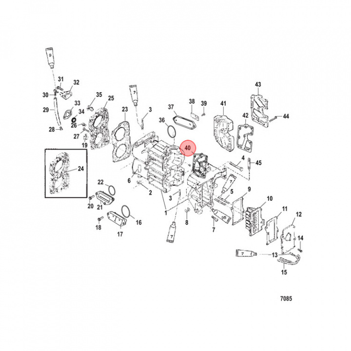 Packning Mercury 20-25 hk 2-Cyl (892158)