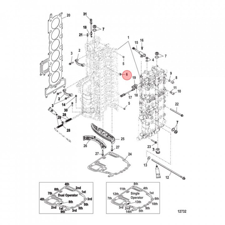 Bussning Mercury 75-400 hk 4-pack (893392001)