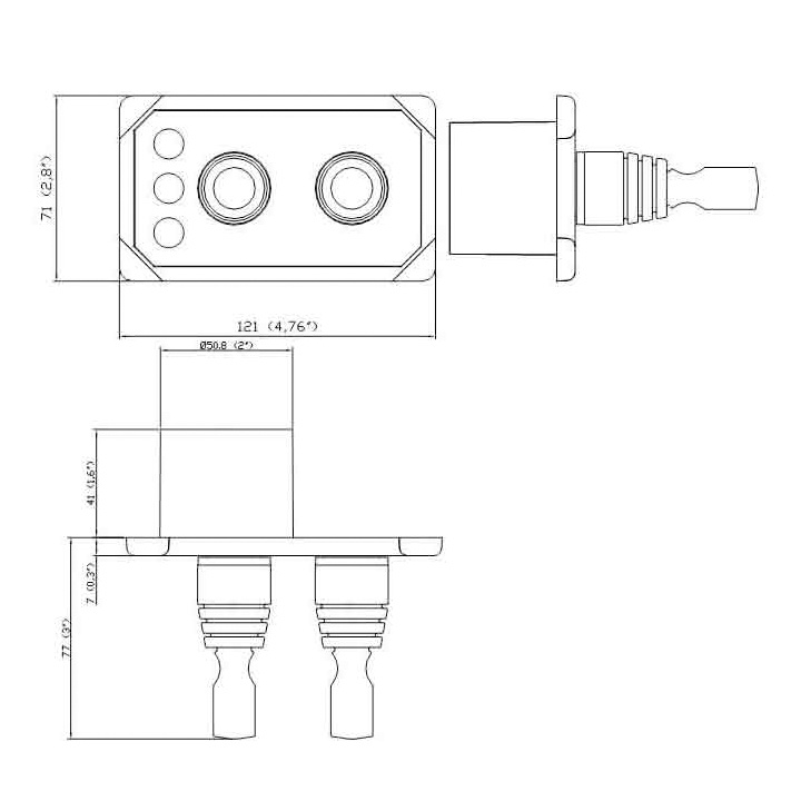 Dubbeljoystick Panel 12/24V Svart