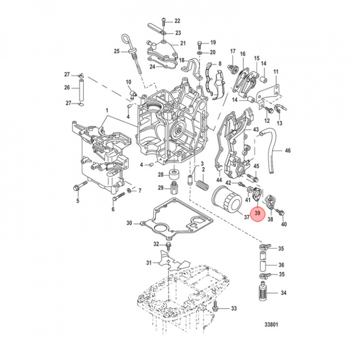 Packning Cylinderblock Mercury 10-20 hk (895150001)