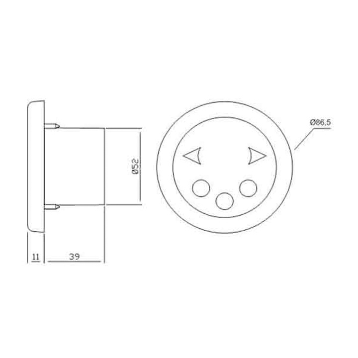 Touchpanel Rund 12V/24V Grå