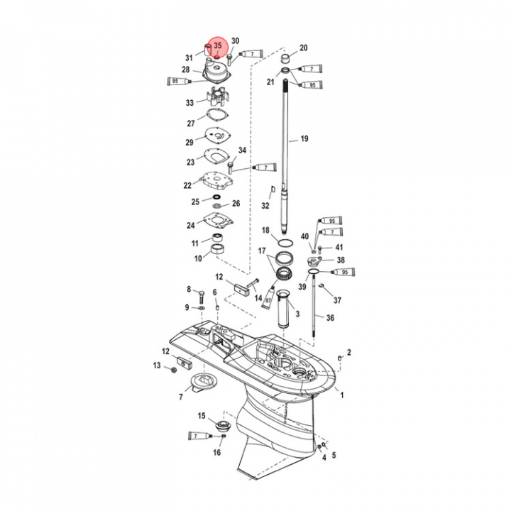 Tätning Mercury 40-350 hk (8M0142851)