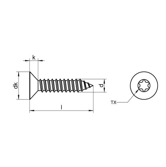 Skruv FTS Torx A4 TX20-4.2x32 (500-pack)