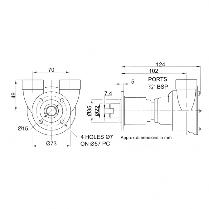 Pump brz flg 040 3/4