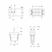 Brytare Riktning (on)-off-(on) Brytare Riktning (on)-off-(on)