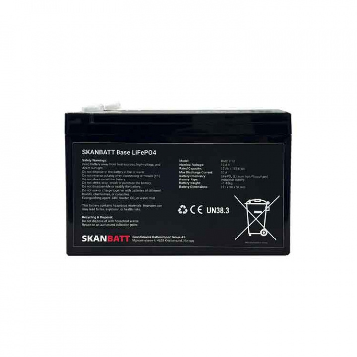 Lithiumbatteri Base 12v 12Ah BMS