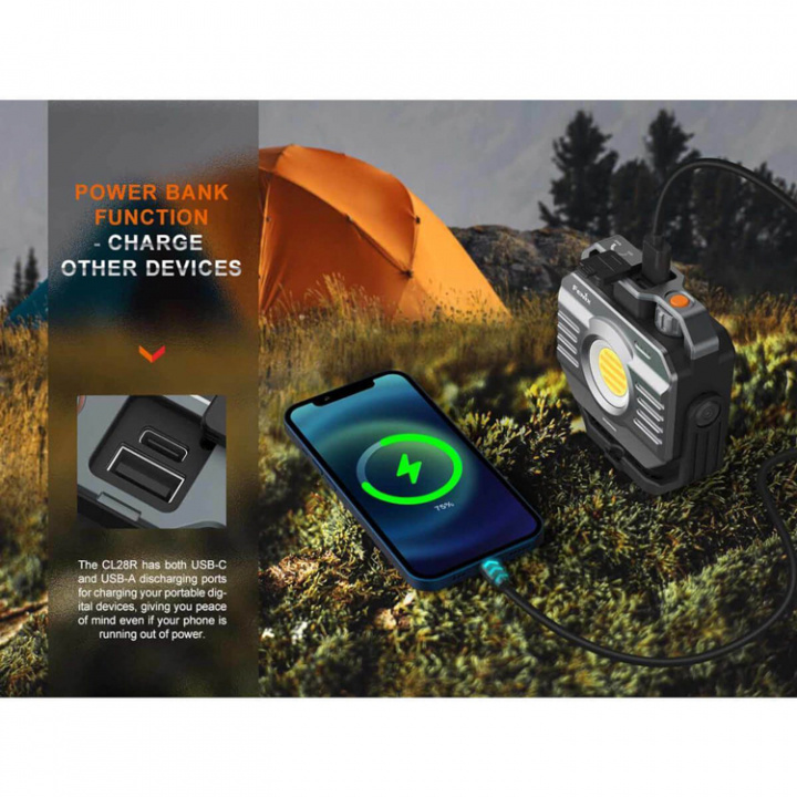 Campinglykta/Arbetslampa CL28R 2000 Lumen LED Svart