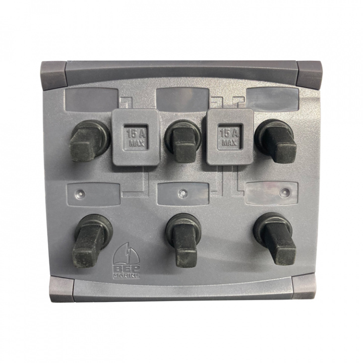 Strömbrytarpanel 6st Brytare Grey/Black