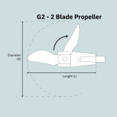 Foldingpropeller 2-Blad Axel 11.5x8