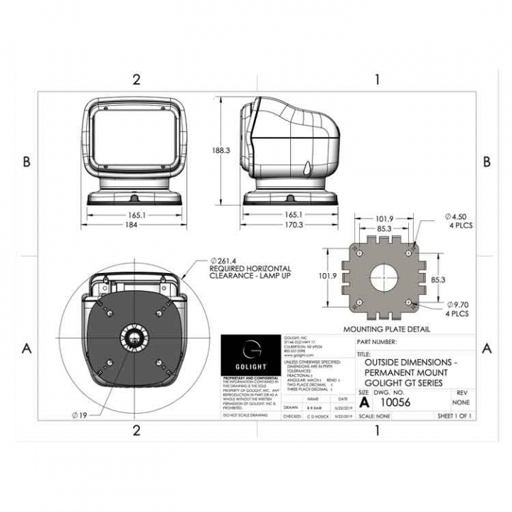 Sökljus 24V Vit Halogen Fjärrkontroll