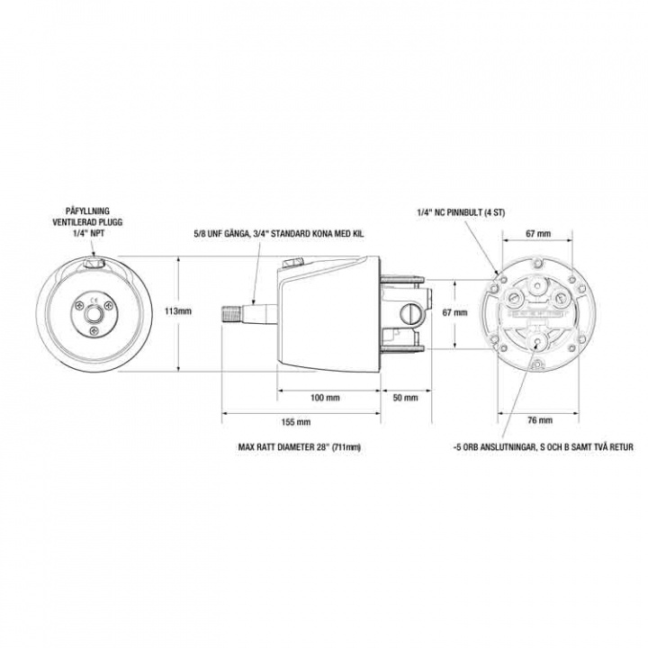 Seastar Hydraulstyrning Pro Sats O/B HC6345-3