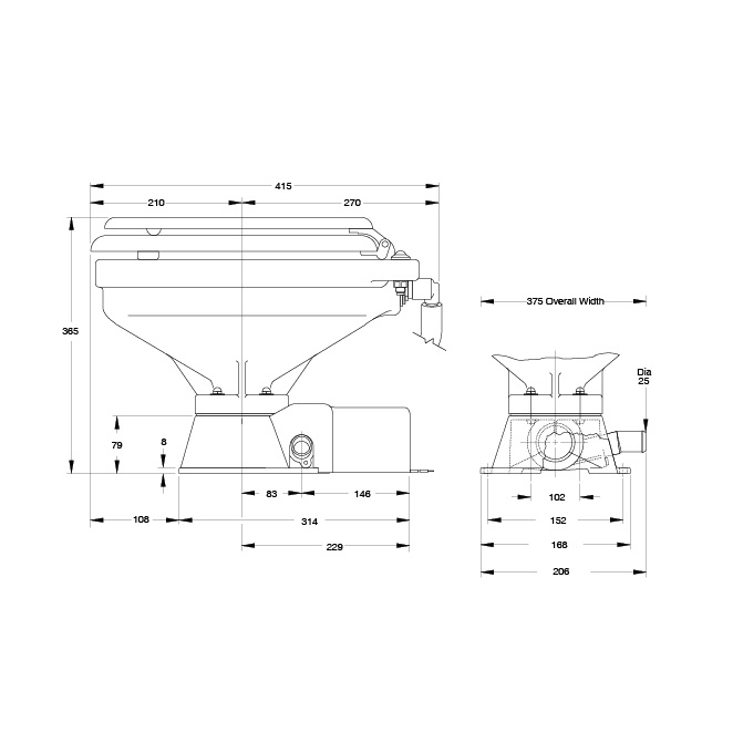 Quiet Flush Comfort 12V/24V