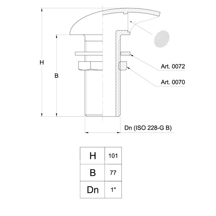 Tankventil Krom Inklusive Huv 1