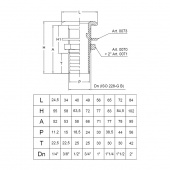 Bordsgenomföring Kullrig.G. 1/2'' Slang 18.5 mm Bordsgenomföring Kullrig.G. 1/2'' Slang 18.5 mm