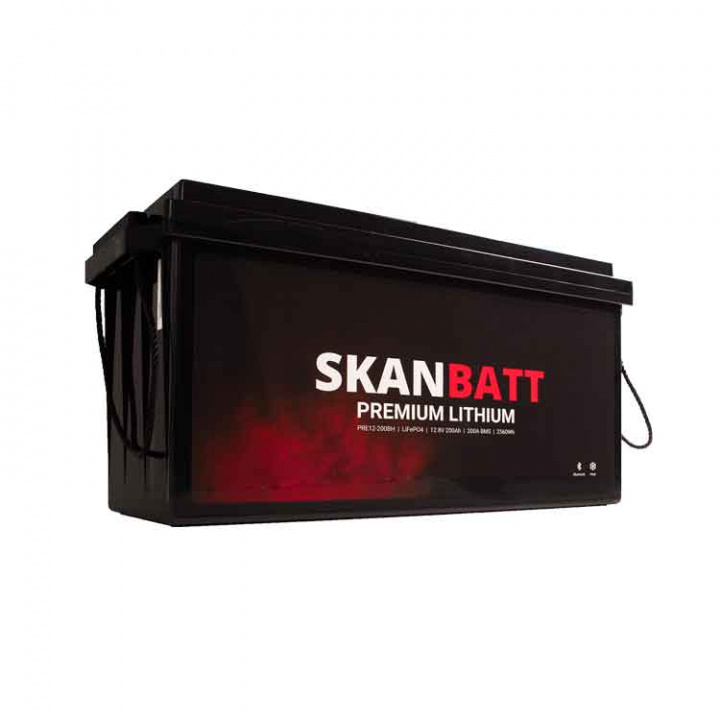 Lithiumbatteri Premium 12V 200Ah BMS Bluetooth Heat