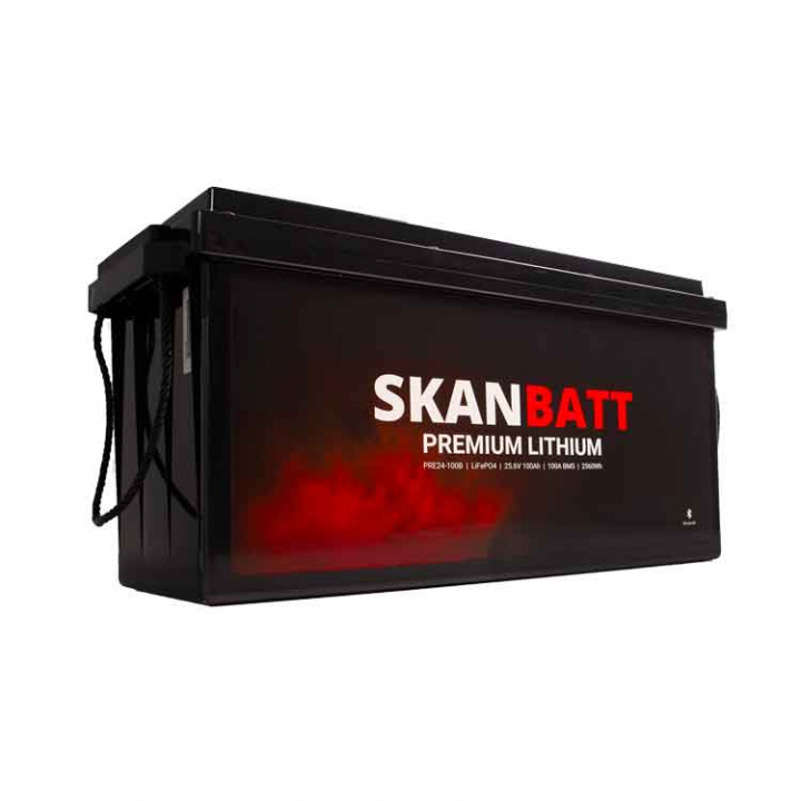 Lithiumbatteri Premium 24V 100Ah BMS Bluetooth Heat
