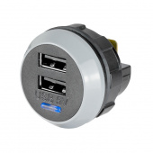 USB Laddare Dubbel  12/24V-5V 3,0A (37x33mm ø30mm)