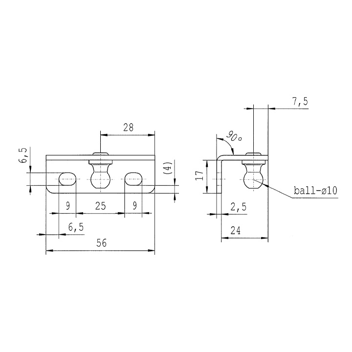 Rostfri Vinkel Kula Ø10