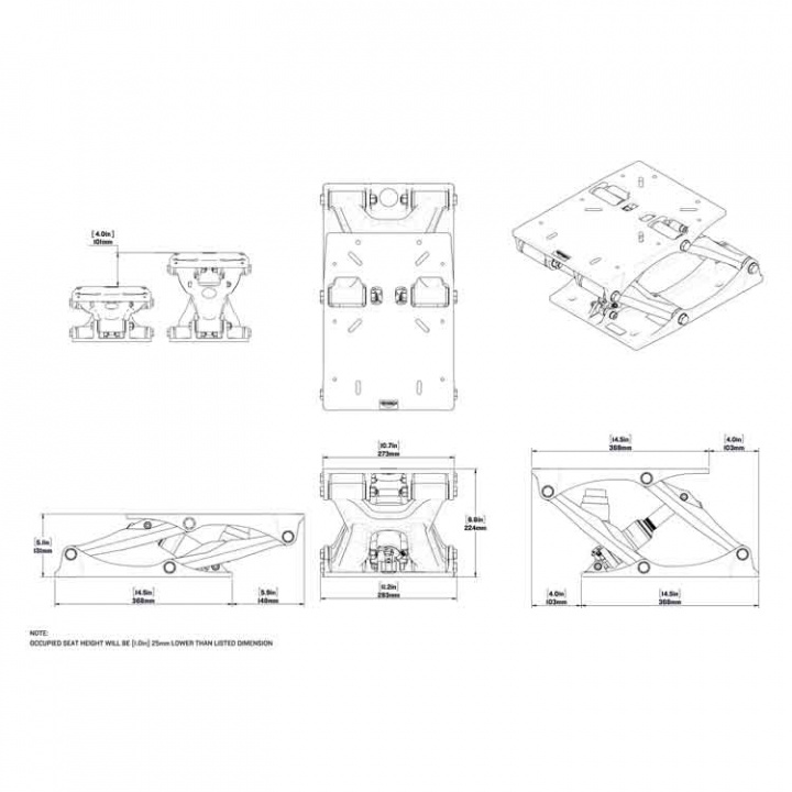 Dämpat Stolstativ S5-AL Vit Inklusive Pump