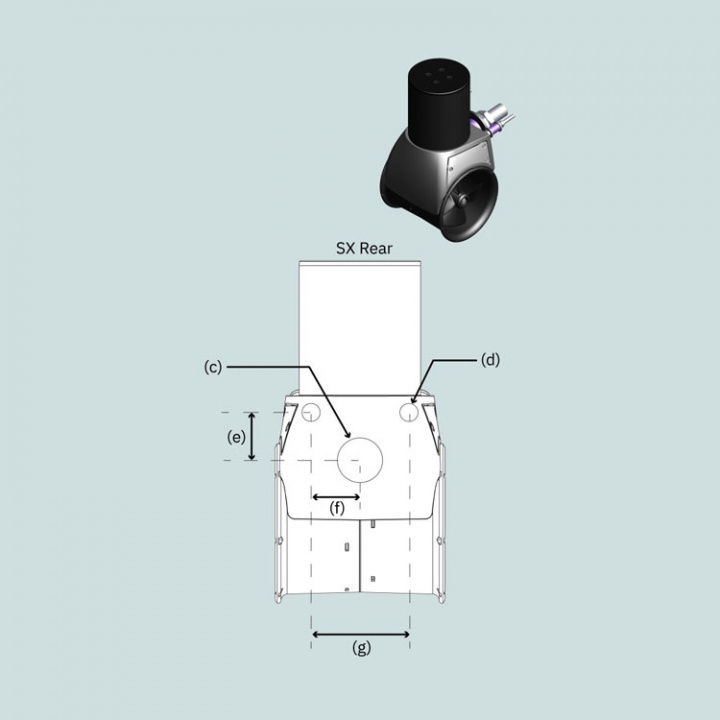 SX50/140 PRO 12V 150 mm PPC520 Bogpropeller Utanpåliggande
