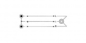 Kabel 10 cm (hona) 3.5 mm 2xRCA