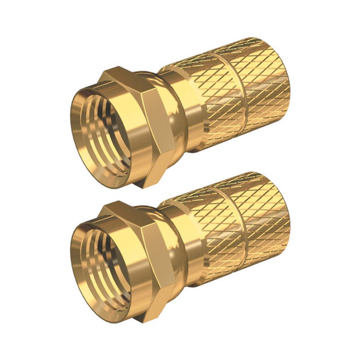 Guldpläterad F Kontakt RG59 (2-pack)